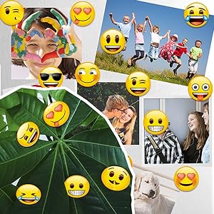 54Pcs かわいいエモジ 飾り付け磁石 冷蔵庫 ホワイトボード磁石 1