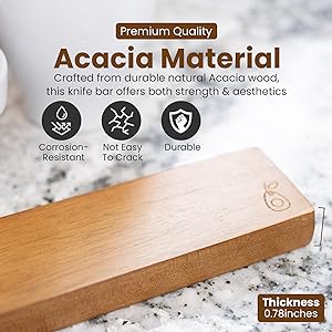 木製の接着磁性ナイフストライプ 磁性壁ナイフホルダーOEM/ODM 3