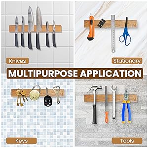 木製の接着磁性ナイフストライプ 磁性壁ナイフホルダーOEM/ODM 4