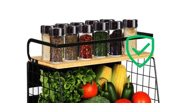 大容器 磁気収納ラック 木製蓋付き磁気キッチン棚 3