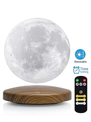 リモコン マグネットレビテーションランプ 3D 浮遊月夜光 3色 0