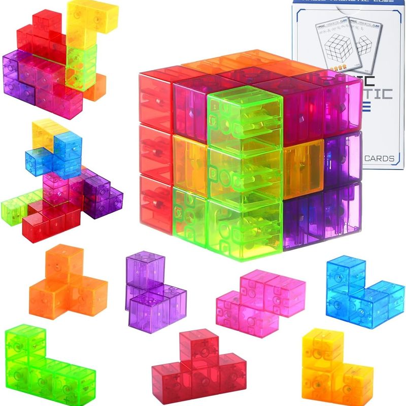3D マグネット ルビック キューブ マグネット パズル キューブ 子供向け 7つの多形セット