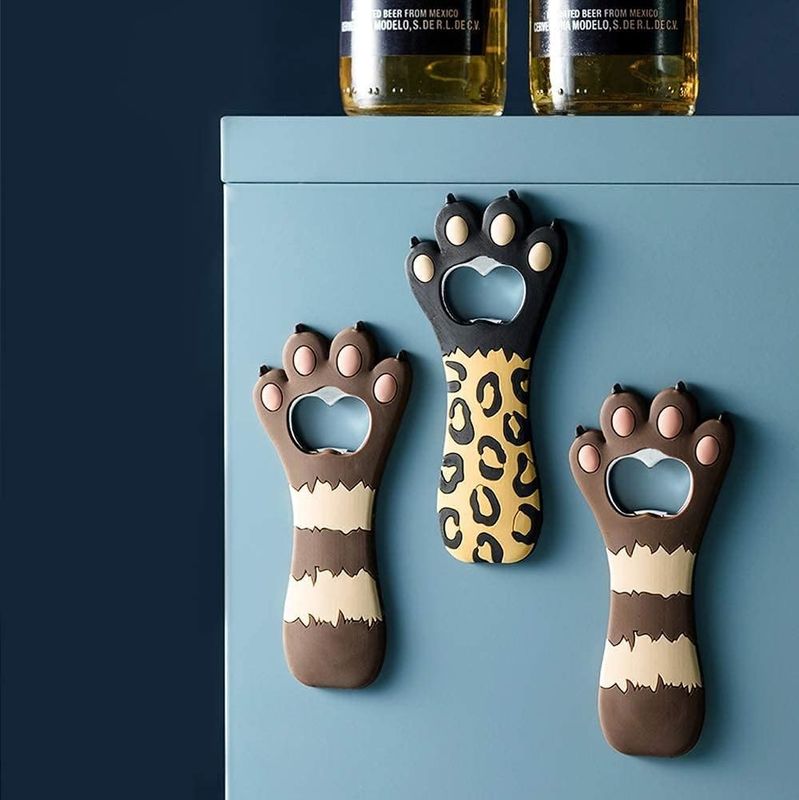 可愛い猫の足 ビールボトル開口器 冷蔵庫 マグネット コークール バーテンダー キッチンバーウェア